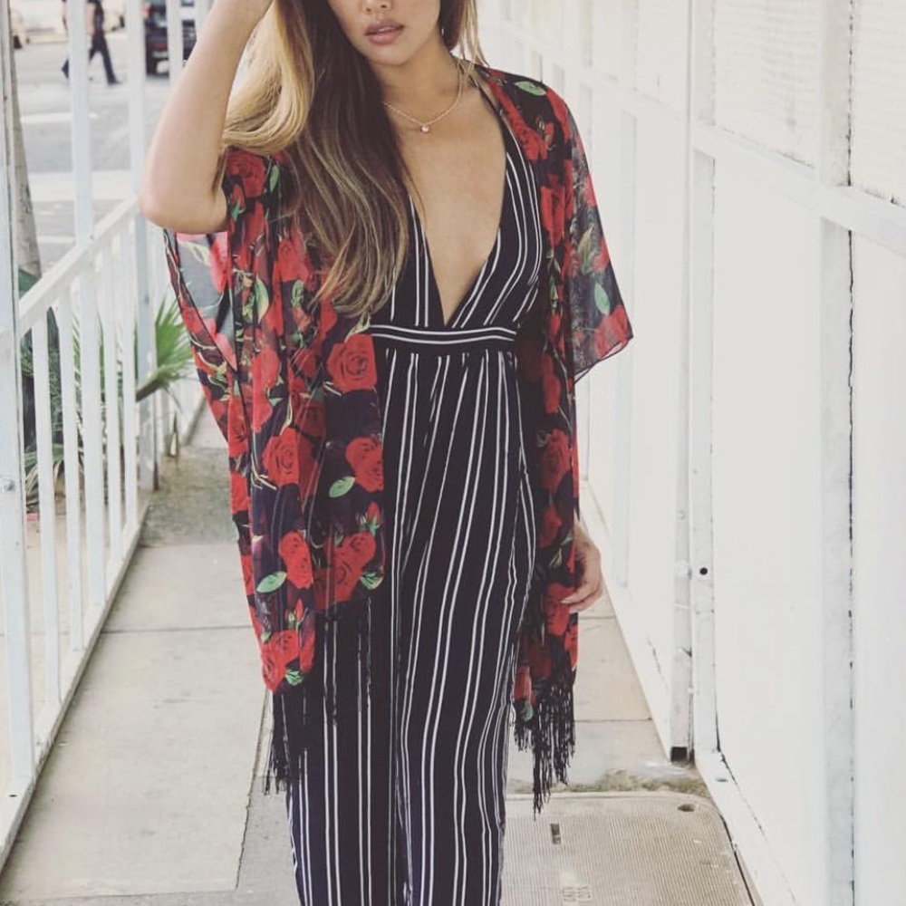 Black Striped Jumpsuit